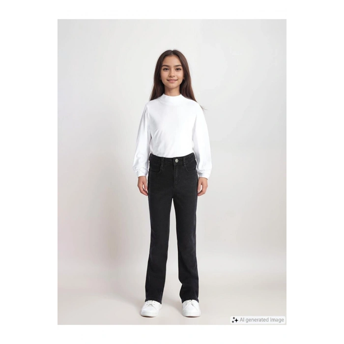 Beli Ayarlanabilir Lastikli Kız Çocuk Jean Pantolon