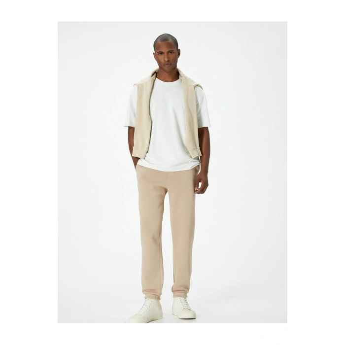 Beli Bağcıklı Cep Detaylı Şardonlu Jogger Eşofman Altı