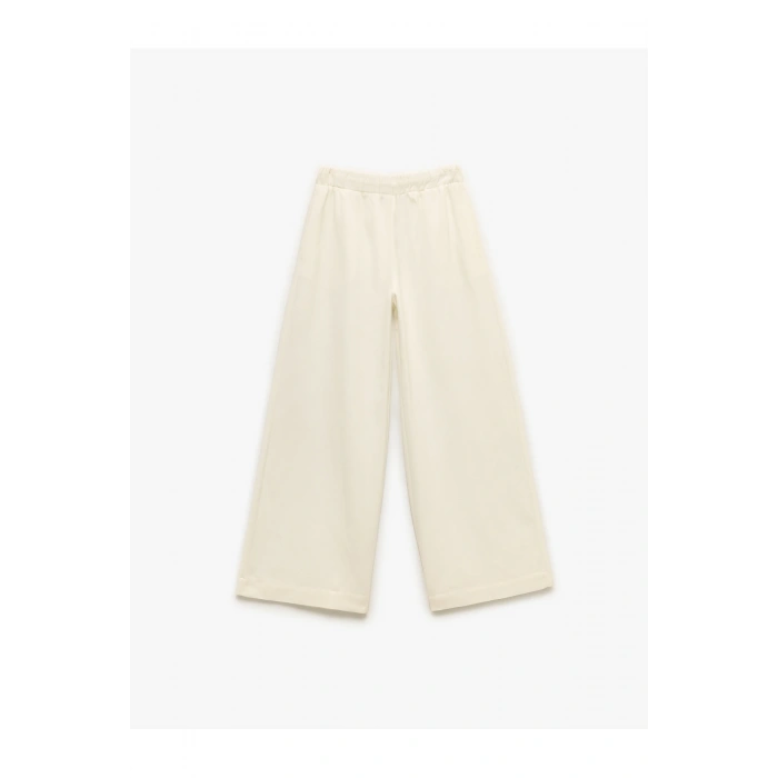 Beli Bağcıklı Cepli Palazzo Viskon Keten Karışımlı Pantolon