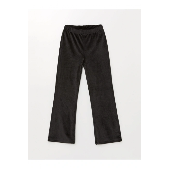 Beli Lastikli Basic Kadife Kız Çocuk Eşofman Altı