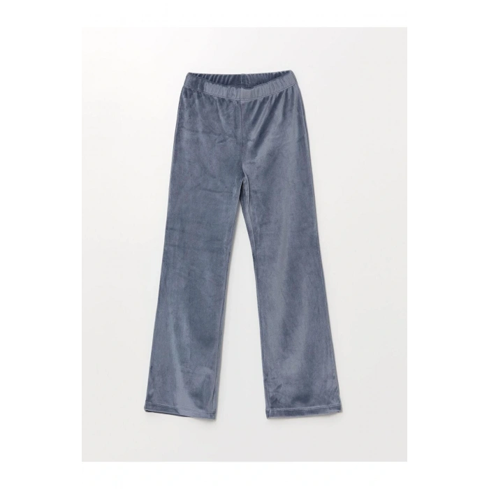 Beli Lastikli Basic Kadife Kız Çocuk Eşofman Altı