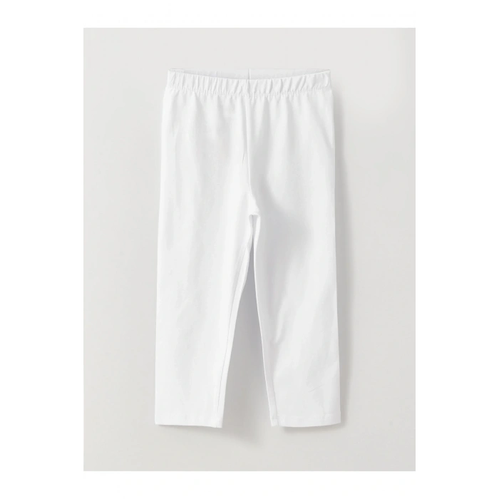 Beli Lastikli Basic Kız Çocuk 3/4 Boy Tayt