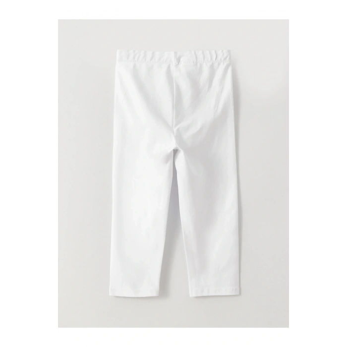 Beli Lastikli Basic Kız Çocuk 3/4 Boy Tayt