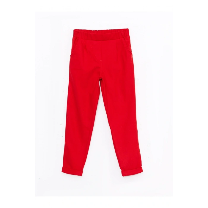 Beli Lastikli Basic Kız Çocuk Pantolon
