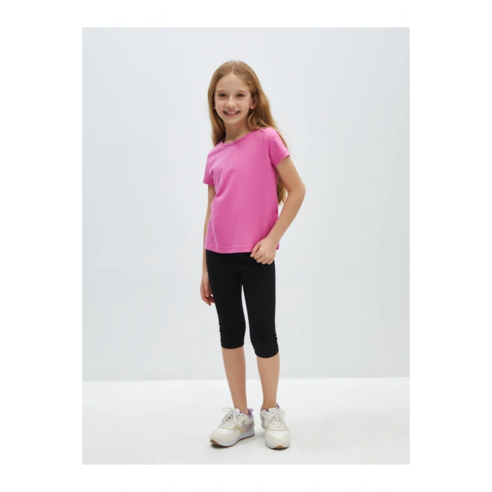 Beli Lastikli Basic Kız Çocuk Tayt