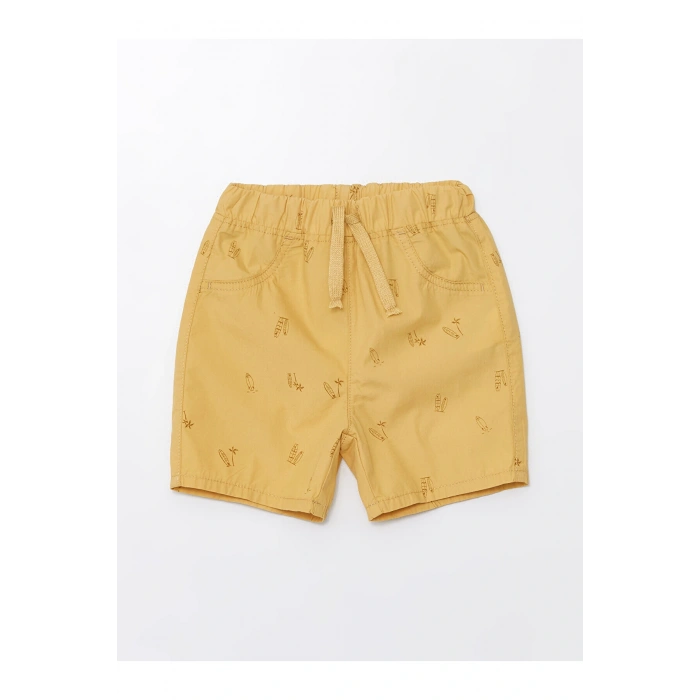 Beli Lastikli Baskılı Erkek Bebek Şort