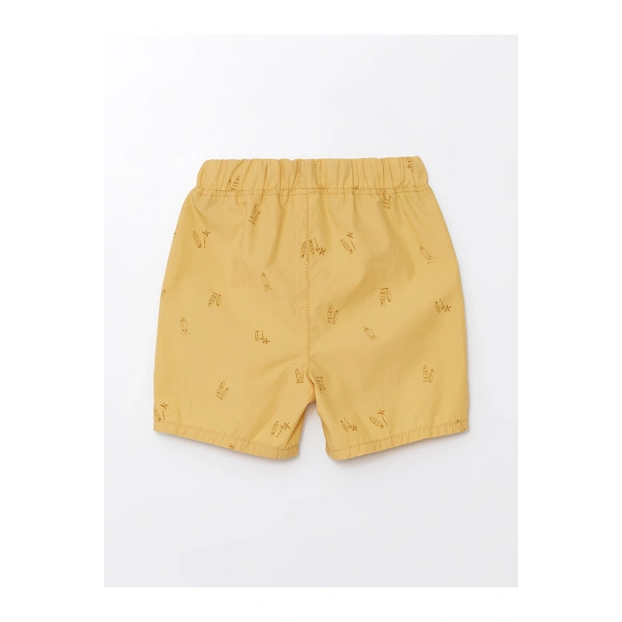 Beli Lastikli Baskılı Erkek Bebek Şort