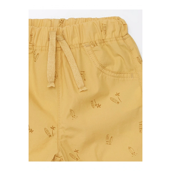 Beli Lastikli Baskılı Erkek Bebek Şort