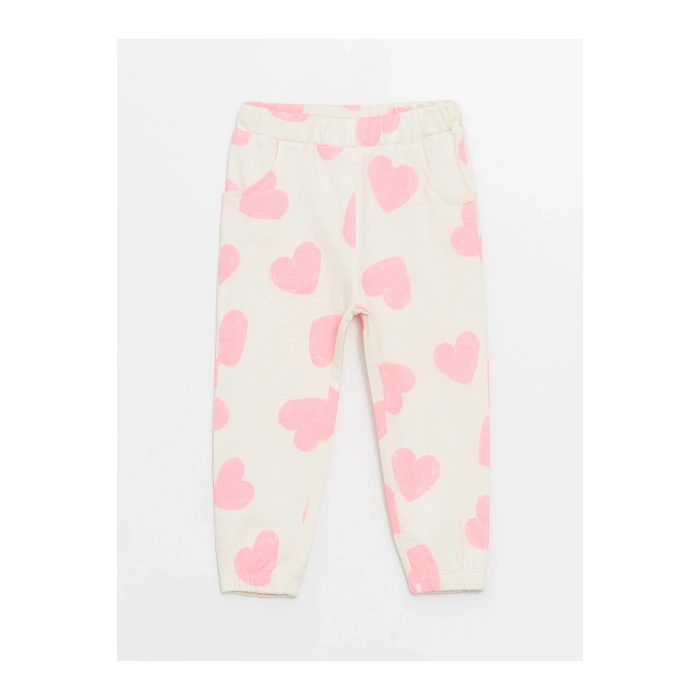 Beli Lastikli Baskılı Kız Bebek Eşofman Alt