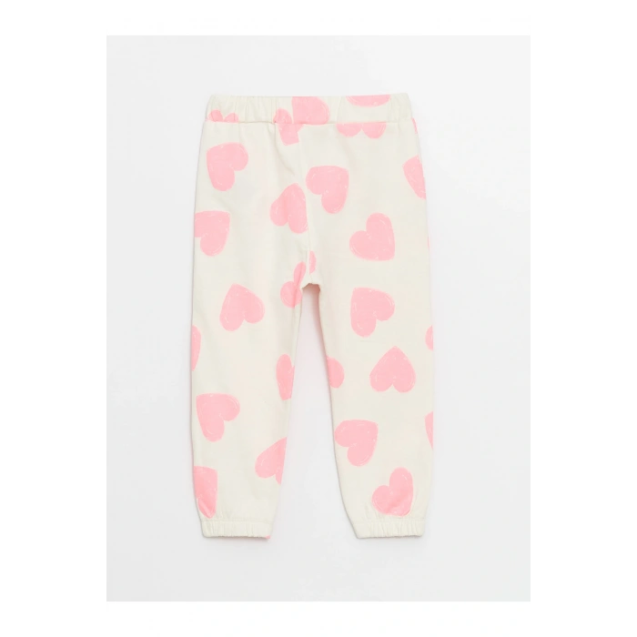 Beli Lastikli Baskılı Kız Bebek Eşofman Alt