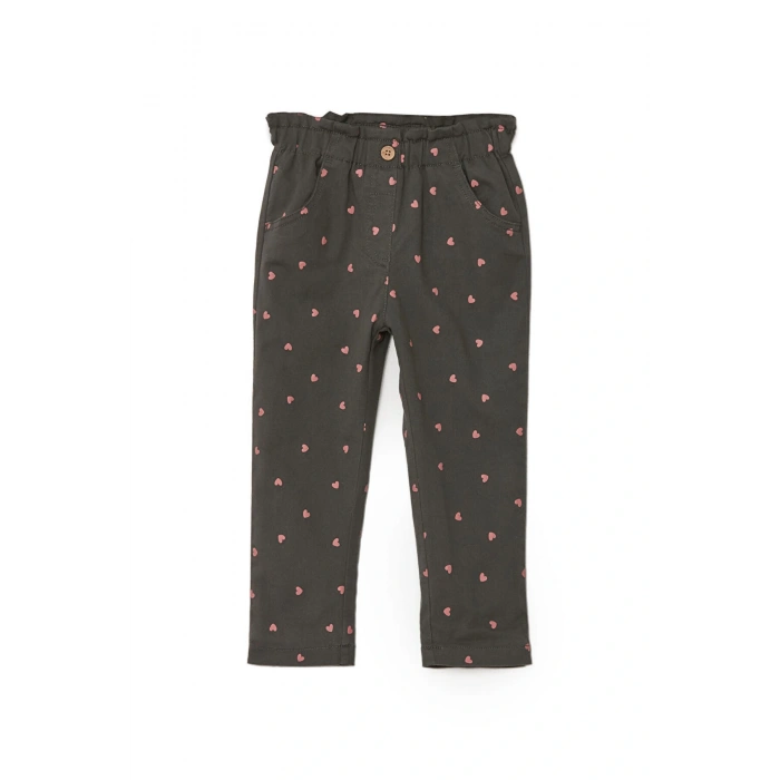 Beli Lastikli Baskili Kiz Bebek Pantolon - W4BN08Z1