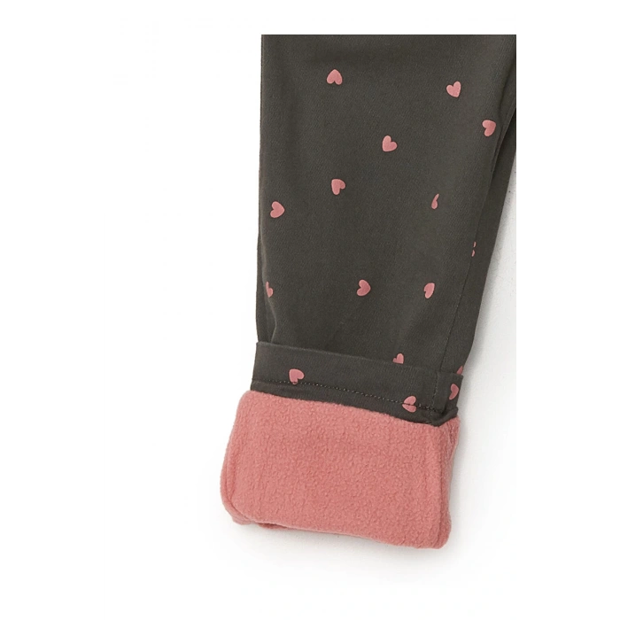 Beli Lastikli Baskili Kiz Bebek Pantolon - W4BN08Z1