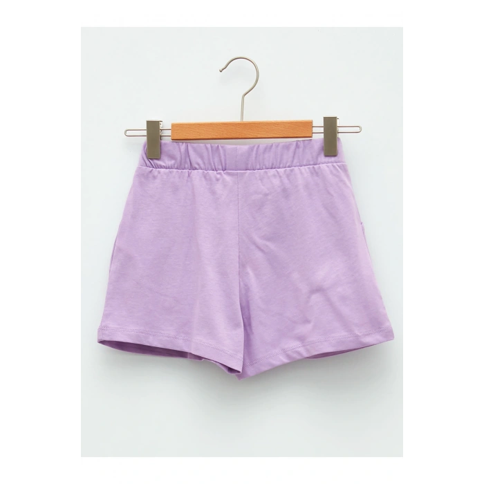 Beli Lastikli Baskılı Kız Çocuk Şort