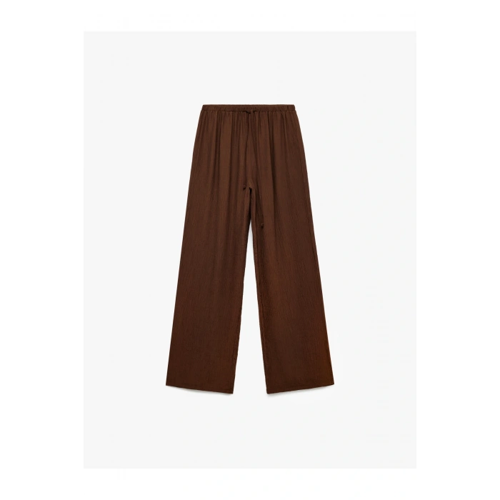 Beli Lastikli Bürümcük Düz Paça Pantolon