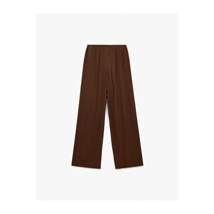 Beli Lastikli Bürümcük Düz Paça Pantolon