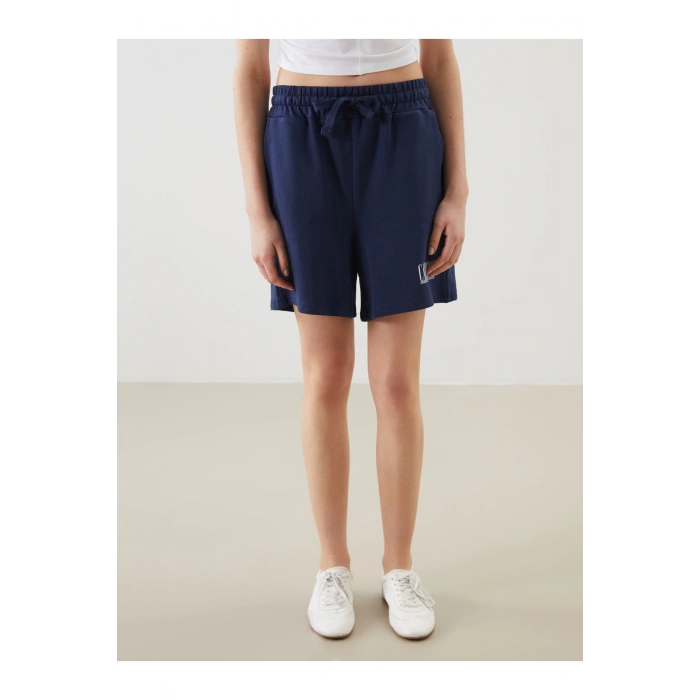 Beli Lastikli California Baskılı Kadın Şort