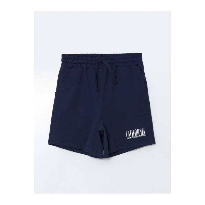 Beli Lastikli California Baskılı Kadın Şort