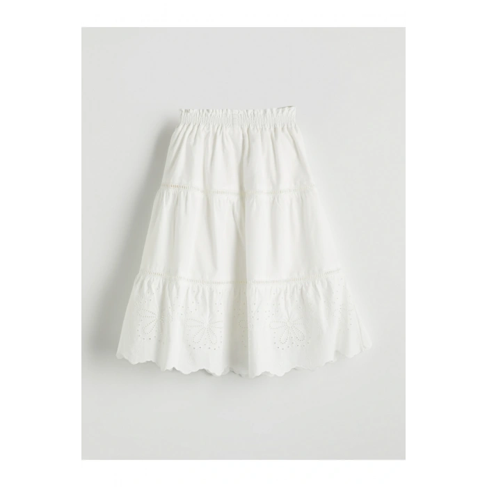 Beli Lastikli Çiçekli Kız Çocuk Etek