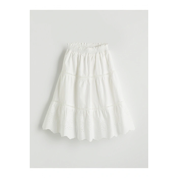 Beli Lastikli Çiçekli Kız Çocuk Etek