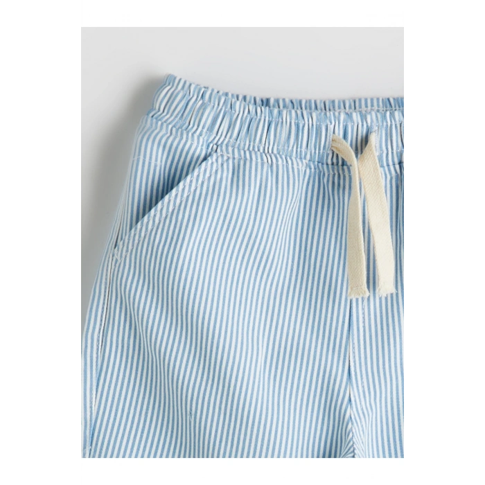 Beli Lastikli Çizgili Erkek Çocuk Şort