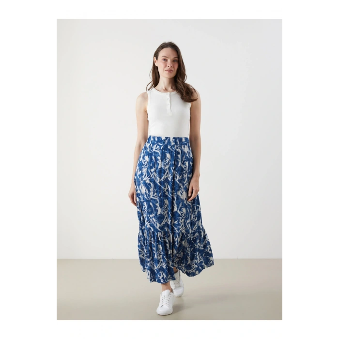 Beli Lastikli Desenli A Kesim Etek