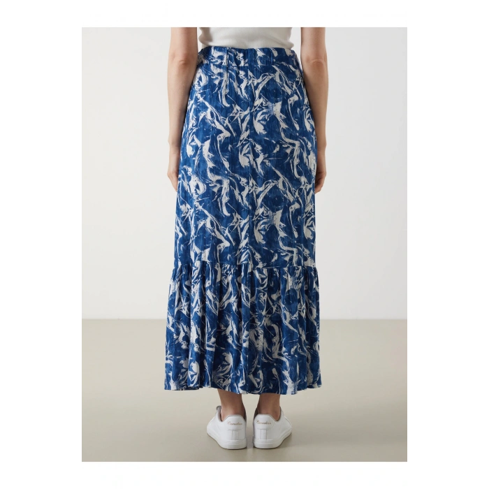 Beli Lastikli Desenli A Kesim Etek