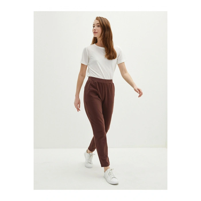 Beli Lastikli Düz Cep Detaylı Kadın Eşofman Altı