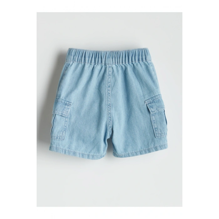 Beli Lastikli Erkek Bebek Jean Şort