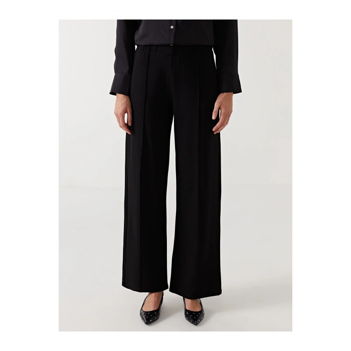 Beli Lastikli Geniş Paça Kadın Pantolon