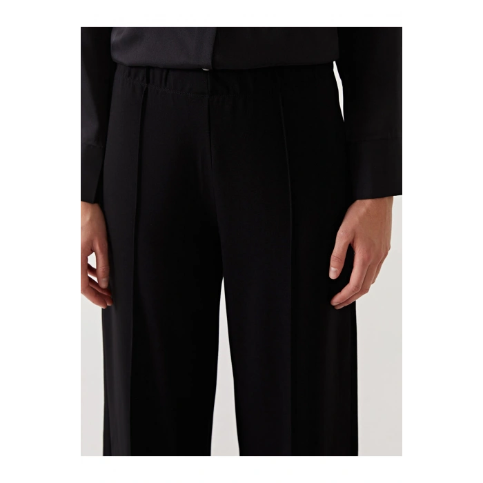 Beli Lastikli Geniş Paça Kadın Pantolon