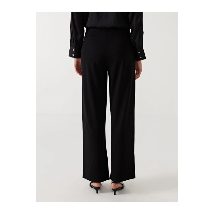 Beli Lastikli Geniş Paça Kadın Pantolon