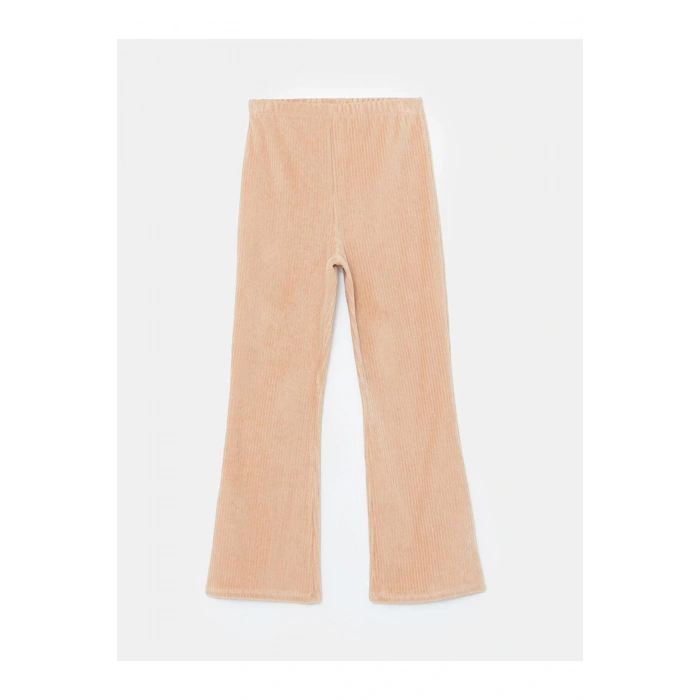 Beli Lastikli İspanyol Paça Kadife Kız Çocuk Tayt