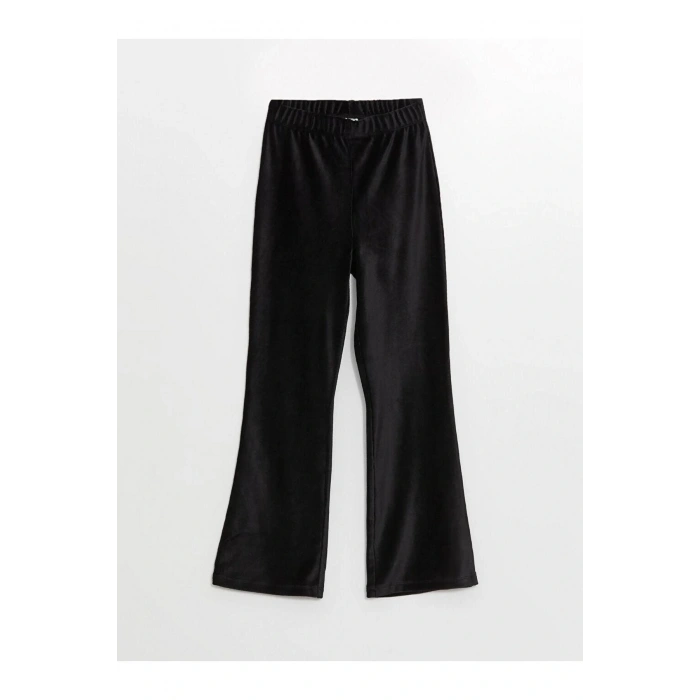 Beli Lastikli İspanyol Paça Kadife Kız Çocuk Tayt