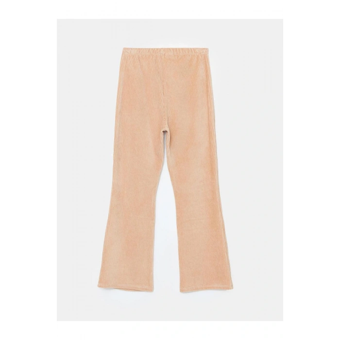 Beli Lastikli İspanyol Paça Kadife Kız Çocuk Tayt