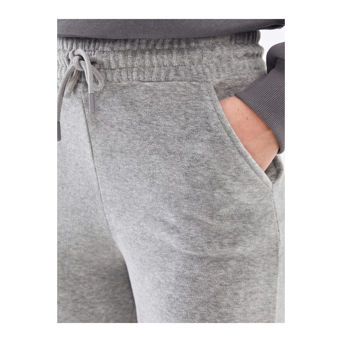 Beli Lastikli Kadife Kadın Eşofman Altı