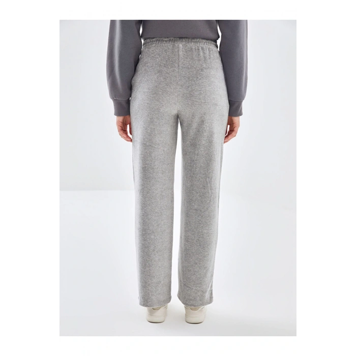 Beli Lastikli Kadife Kadın Eşofman Altı