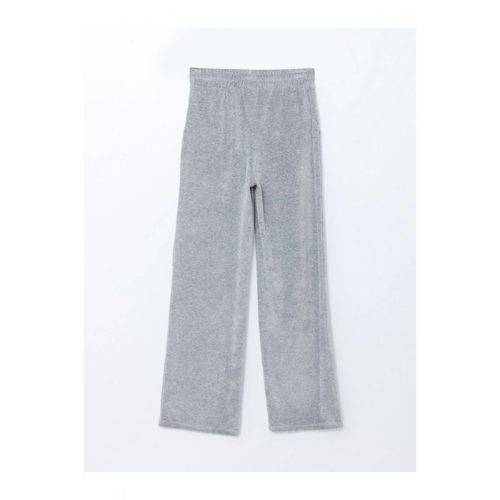 Beli Lastikli Kadife Kadın Eşofman Altı