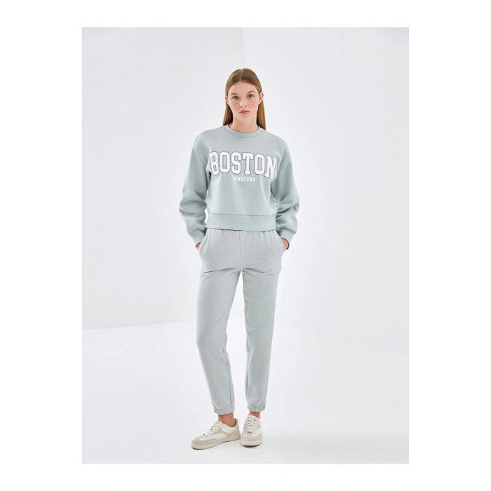 Beli Lastikli Kadın Kalın Jogger Eşofman Altı