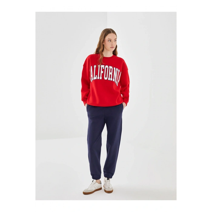 Beli Lastikli Kadın Kalın Jogger Eşofman Altı