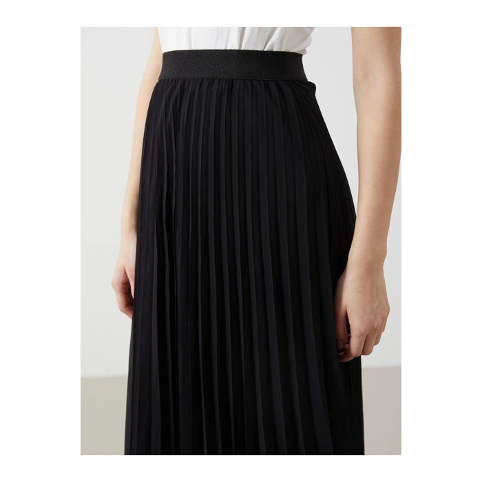 Beli Lastikli Kadın Pileli Etek