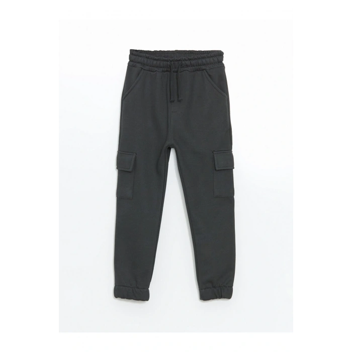 Beli Lastikli Kalın Basic Erkek Çocuk Jogger Eşofman Altı