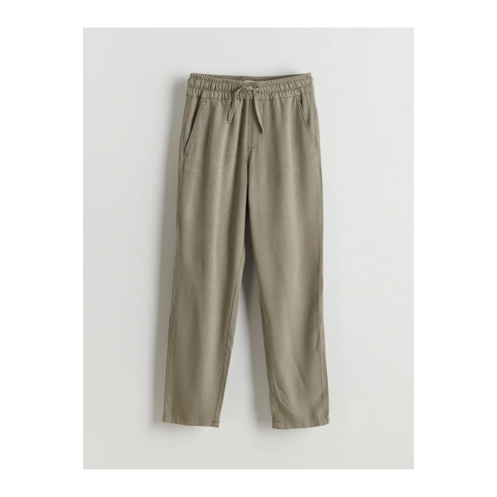 Beli Lastikli Keten Karışımlı Erkek Çocuk Pantolon