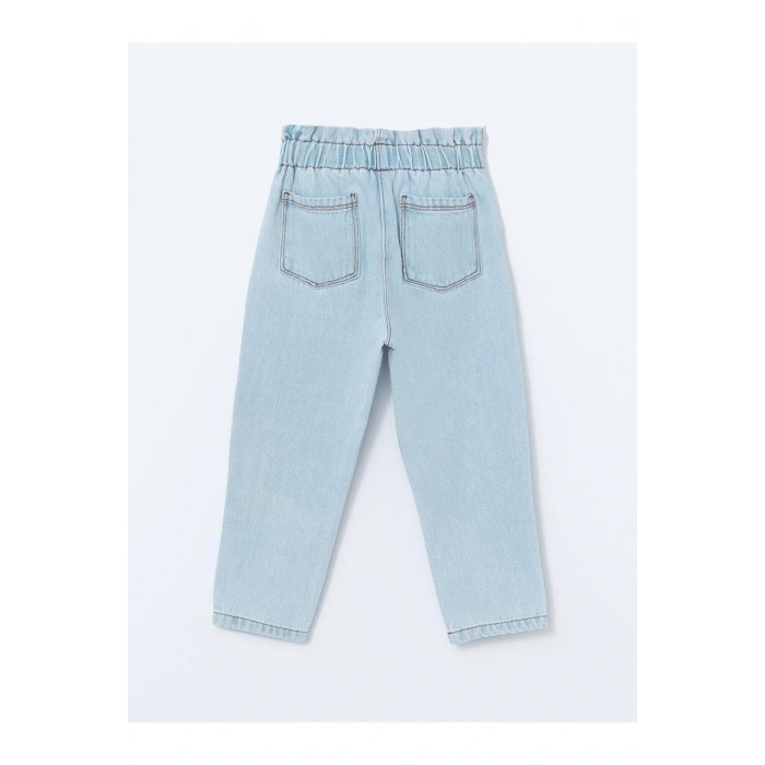 Beli Lastikli Kız Çocuk Jean Pantolon