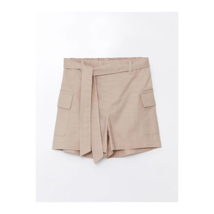 Beli Lastikli Kız Çocuk Şort