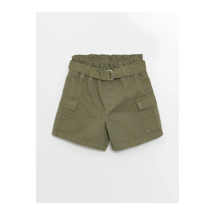 Beli Lastikli Kız Çocuk Şort