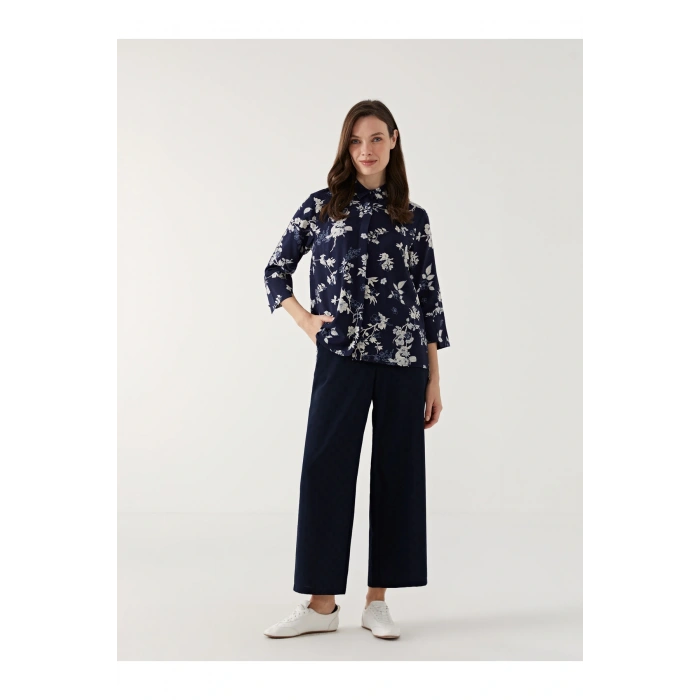 Beli Lastikli Puantiyeli Kadın Pantolon