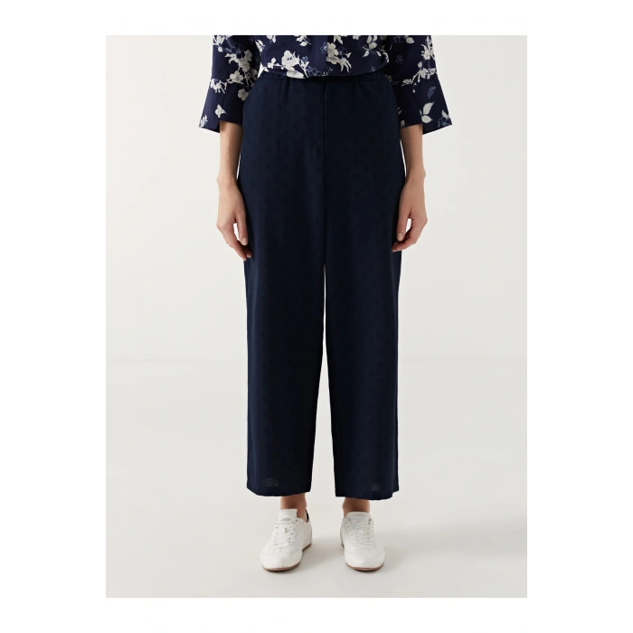 Beli Lastikli Puantiyeli Kadın Pantolon