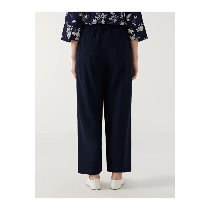 Beli Lastikli Puantiyeli Kadın Pantolon