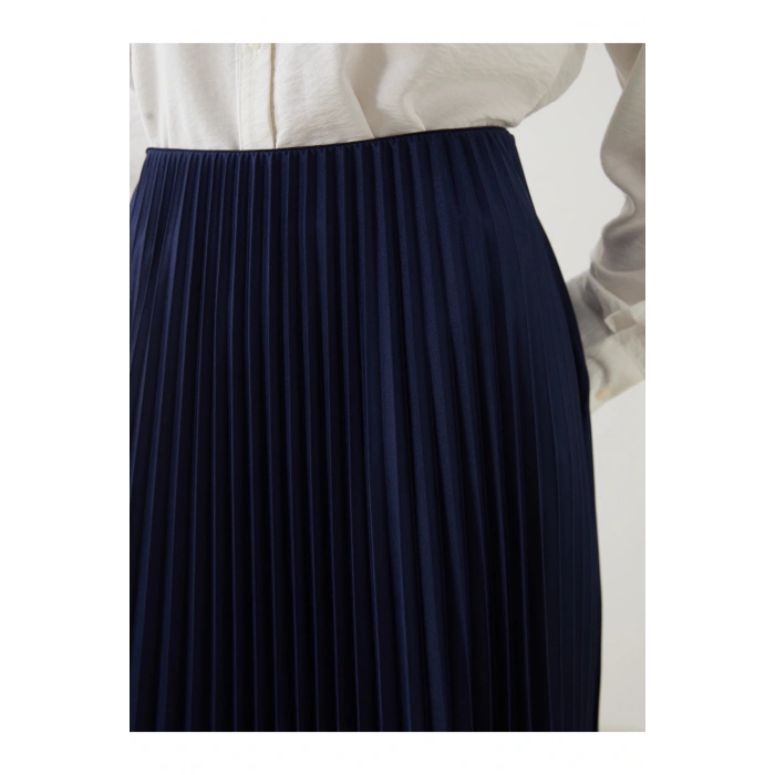 Beli Lastikli Şifon Kadın Pileli Etek