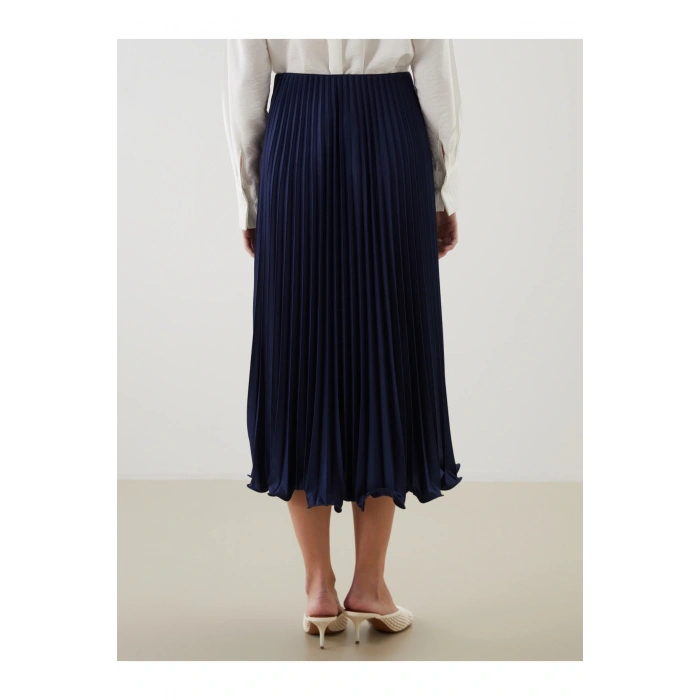 Beli Lastikli Şifon Kadın Pileli Etek